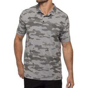 NWT Travis Mathew Beachside Stealth Golf Polo SZ Small Heather Gray Camo Print